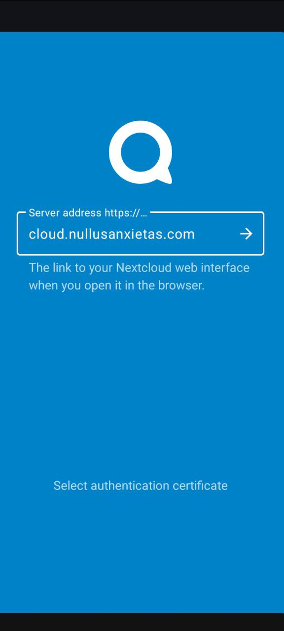 NextCloud Mobile Installation 1