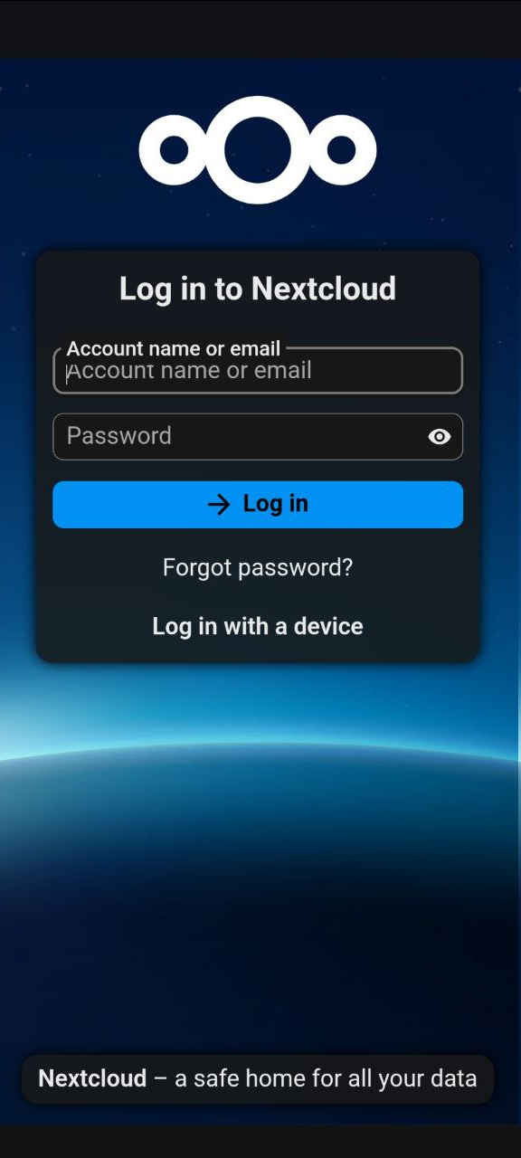 NextCloud Mobile Installation 3